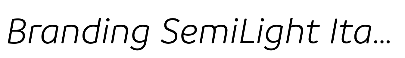 Branding SemiLight Italic